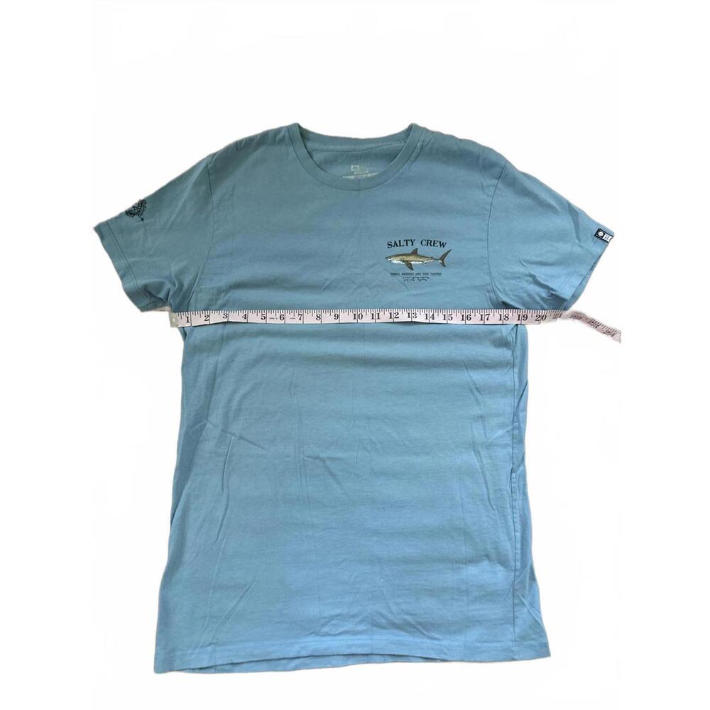 Salty Crew Men's T-Shirt - Light Blue Shark Graphic Size M - Picture 3 of 4